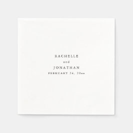 Simple Black White Simple Monogram Bröllop Napkins Pappersservett