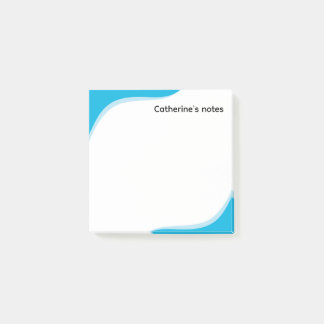 Simple blue & black waves customizable post-it block