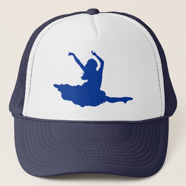 Simple Blue Dancer Silhouette Illustration Truckerkeps (Framsida)