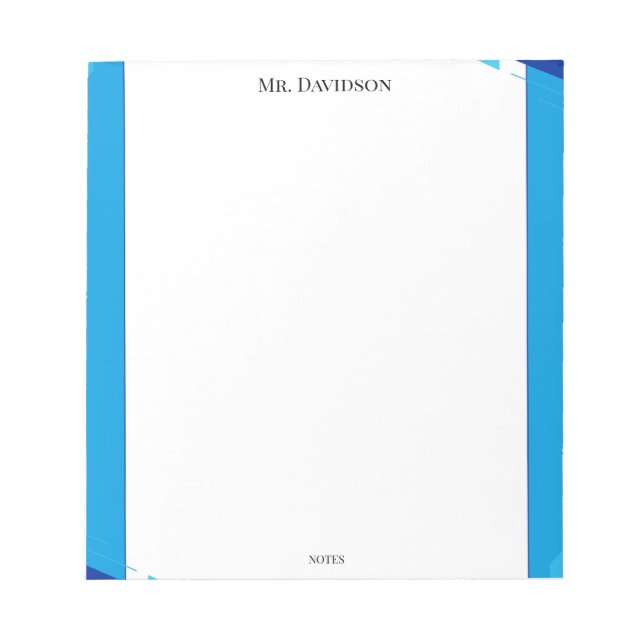Simple Blue Frame Notepad Anteckningsblock (Framsida)