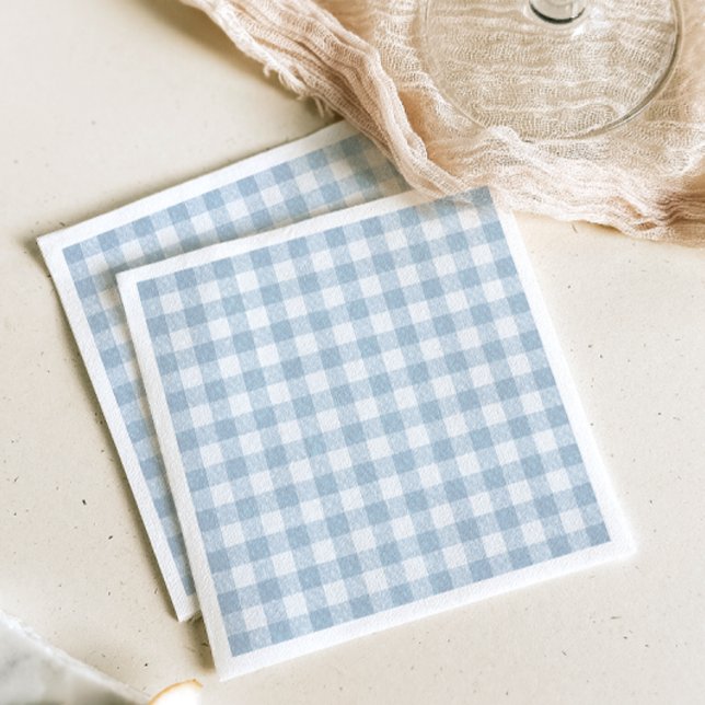 Simple Blue Gingham Papper Pappersservett (Skapare uppladdad)