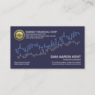 Simple Blue Lagrar Exchange Graph Wave Financial Visitkort