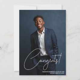 Simple Blue Photo 2026 Graduation Announcement