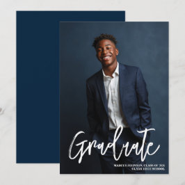Simple Blue Photo 2026 Graduation Announcement