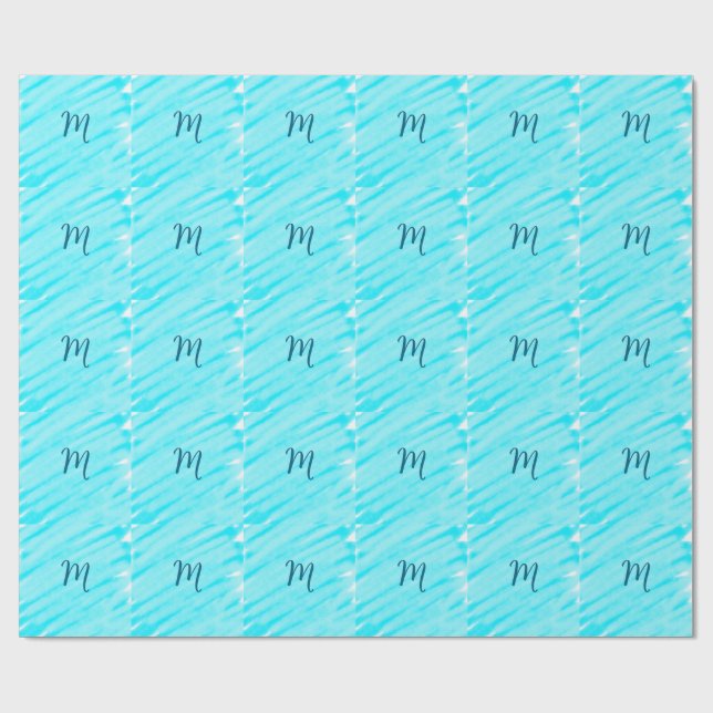 simple blue whi watercolor lines add your monogram presentpapper (Platt)