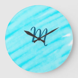 simple blue whi watercolor lines add your monogram stor klocka