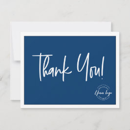 Simple Blue White Company Logotyp Social Tack Kort