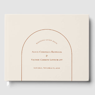 Simple Boho Arch Ivory Bröllop Gästböcker