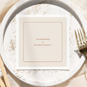 Simple Boho Arch Ivory Bröllop Pappersservett