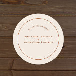 Simple Boho Arch Ivory Bröllop Tack Runt Klistermärke<br><div class="desc">Den här enkla Boho Arch Ivory Bröllop Classic Round Sticker-designen har en sofistikerad, muterad palett av elfenben i neutralt parad med en fantastisk blandning och matchningsalternativ för rost terracotta, sage grönt och plum. Den underskattade elegansen av enkel typografi och mjuka bågar skapar en lugnande och polerad estetik med klassisk minimalistisk...</div>