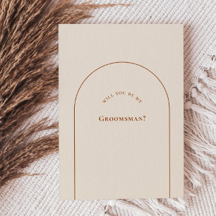 Simple Boho Arch Ivory Groomsman Frieri kort