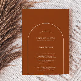 Simple Boho Arch Terracotta Lingerie Shower Inbjudningar