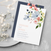 Simple Boho Blue and Rosa Blommigt Bröllop