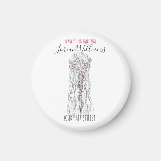 Simple Boho Bröllop Hair Stylist Romantic Flower Magnet (Framsidan)
