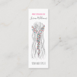Simple Boho Bröllop Hair Stylist Romantic Flower Mini Visitkort