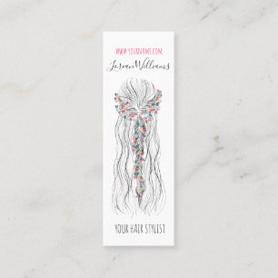 Simple Boho Bröllop Hair Stylist Romantic Flower Mini Visitkort