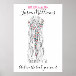 Simple Boho Bröllop Hair Stylist Romantic Flower Poster