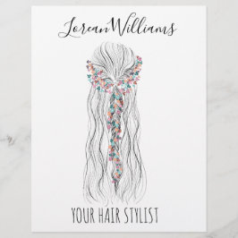 Simple Boho Bröllop Hair Stylist Romantic Flower Reklamblad