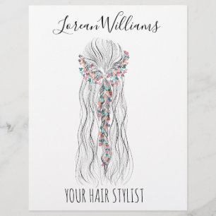 Simple Boho Bröllop Hair Stylist Romantic Flower Reklamblad
