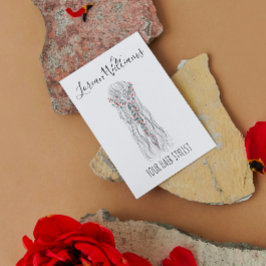 Simple Boho Bröllop Hair Stylist Romantic Flower Visitkort