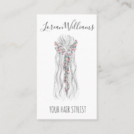 Simple Boho Bröllop Hair Stylist Romantic QR-kod Visitkort