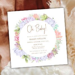 Simple Boho Cactus Desert Oh Baby Shower Inbjudningar