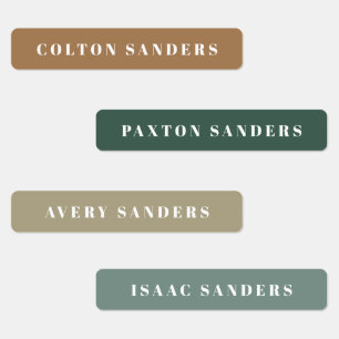 Simple Boho Camouflage Watersecure Namn Klistermärke