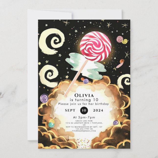 Simple Boho Candyland Birthday Inbjudningar (Framsida)