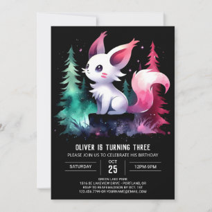 Simple Boho Cat Birthday Inbjudningar