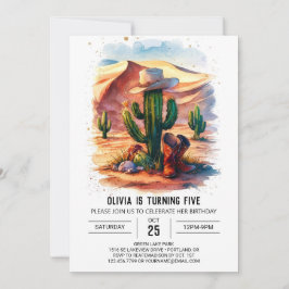 Simple Boho Cowboy Birthday Inbjudningar