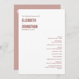 Simple Boho Dusty Ro Bröllop Typography Program