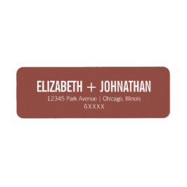 Simple Boho Dusty Ro Typography Bröllop Adress Returadress Etikett