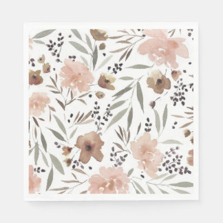 Simple Boho Flower Luncheon Napkin Pappersservett