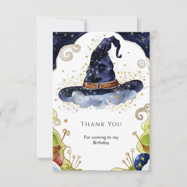 Simple Boho Magic Wizard Birthday Tack Kort (Framsida)