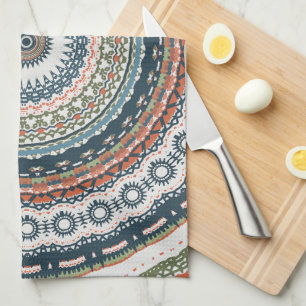 Simple Boho Mandala Design Kökshandduk