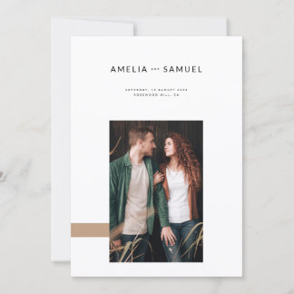 Simple Boho Minimalist Wedding Inbjudningar
