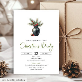 Simple Boho Neutral Botanical Rustic Christmas Inbjudningar