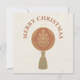 Simple Boho Ornament Christmas Julkort