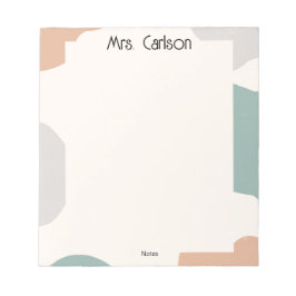 Simple Boho Pastel Colors Teacher Notepad Anteckningsblock