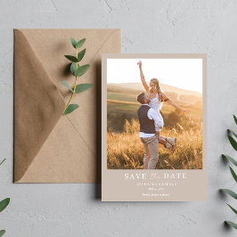 Simple Boho Photo Bröllop Spara Datumet