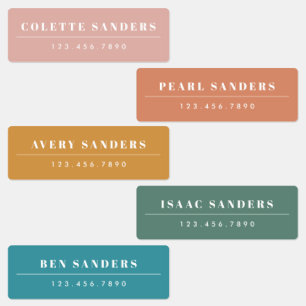 Simple Boho Rainbow Watersecure Namn Klistermärke