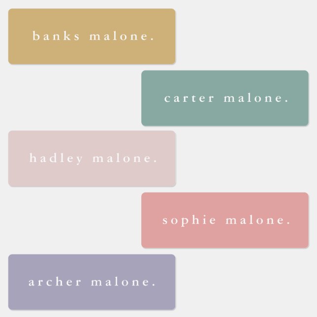 Simple Boho Rainbow Watersecure Namn Klistermärke (Grupp)