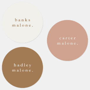 Simple Boho Rainbow Watersecure Namn Klistermärke