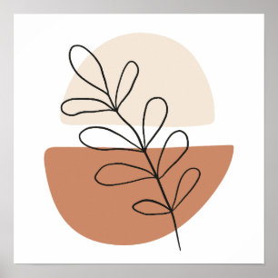 Simple Boho Teckning Boho Chic Aesthetic Bohemian Poster