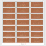 Simple Boho Terracotta Bröllop Guest Adress Klistermärken<br><div class="desc">Den här enkla Boho Terracotta Bröllop Guest Adress-sticker-designen har en sofistikerad, mutad palett av elfenben i neutralt parad med en fantastisk blandning och matchningsalternativ för rost terracotta, sage grönt och plum. Den underskattade elegansen av enkel typografi och mjuka bågar skapar en lugnande och polerad estetik med klassisk minimalistisk stil. De...</div>