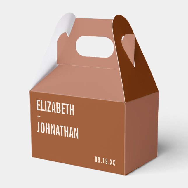 Simple Boho Terracotta Typography Bröllop Presentaskar (Framsidan Sidan)