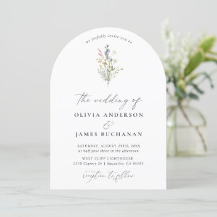 Simple Boho Vår Wildblomarch Garden Wedding Inbjudningar