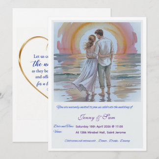 Simple Boho Wedding Invitation Card Kort