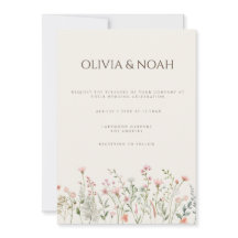 Simple Boho Wildblombröllopskort