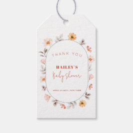 Simple Boho Wildblomme Ram Baby Shower Presentetikett
